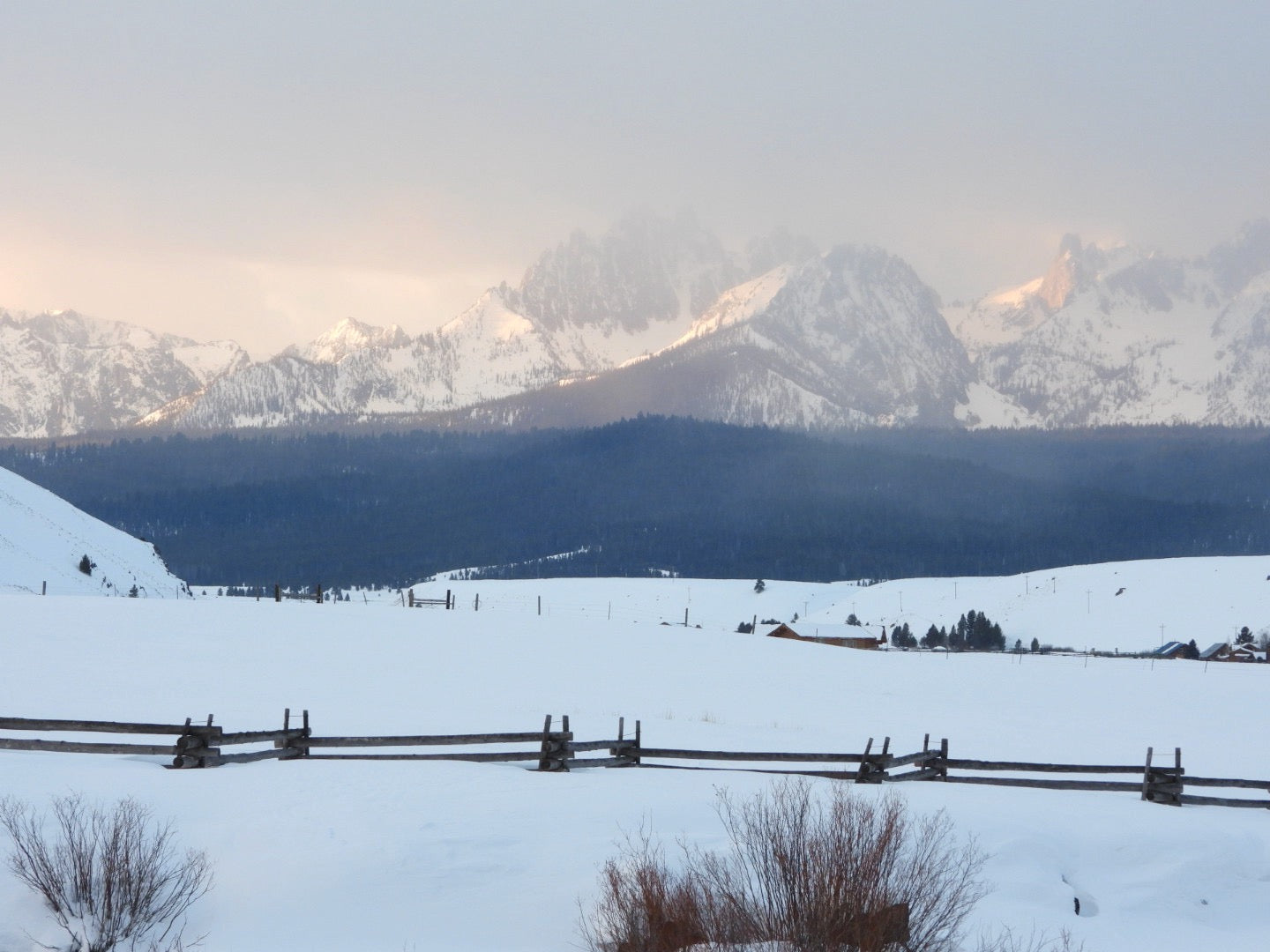 Sawtooth mountains winter