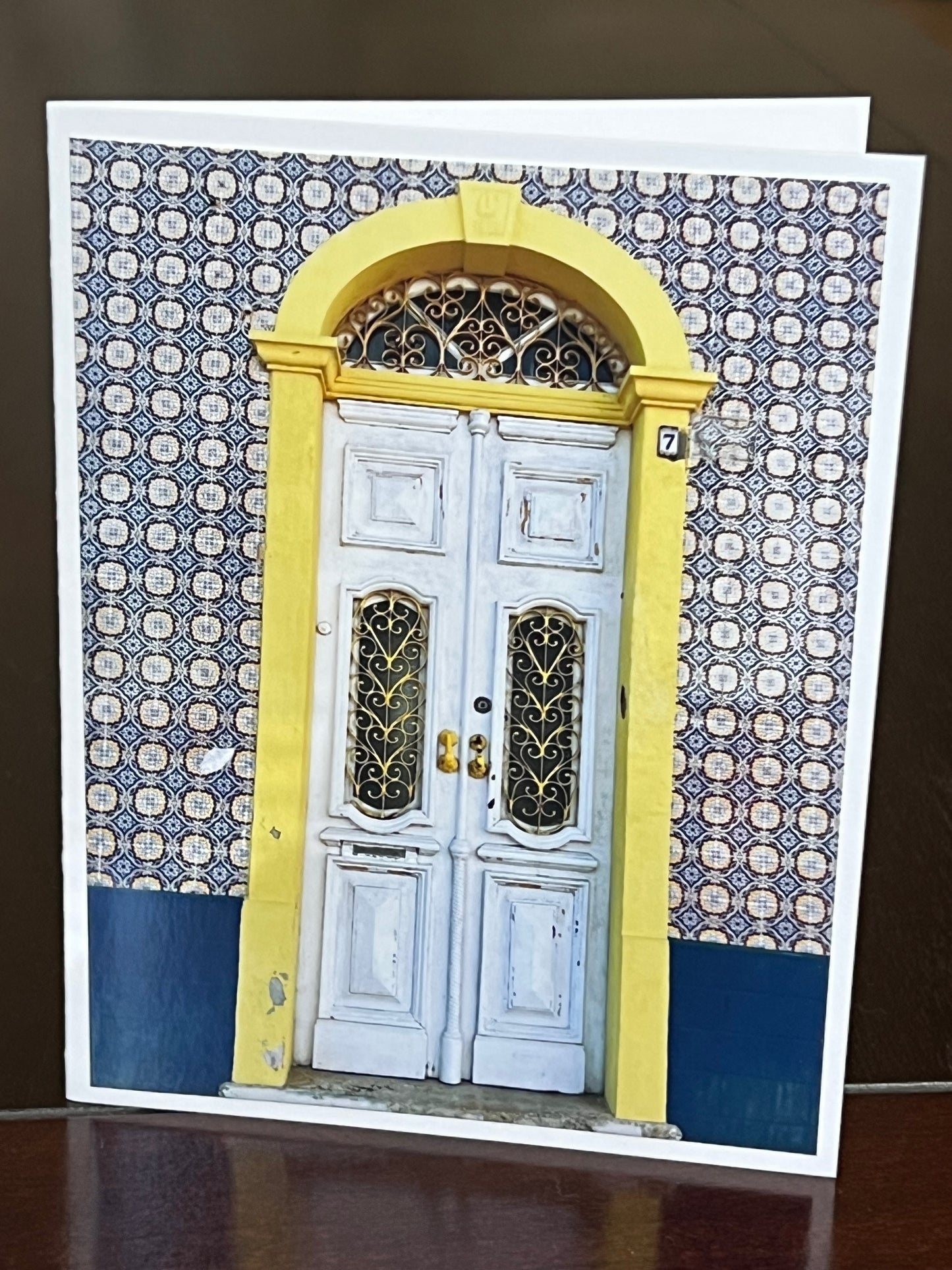 White door with tile