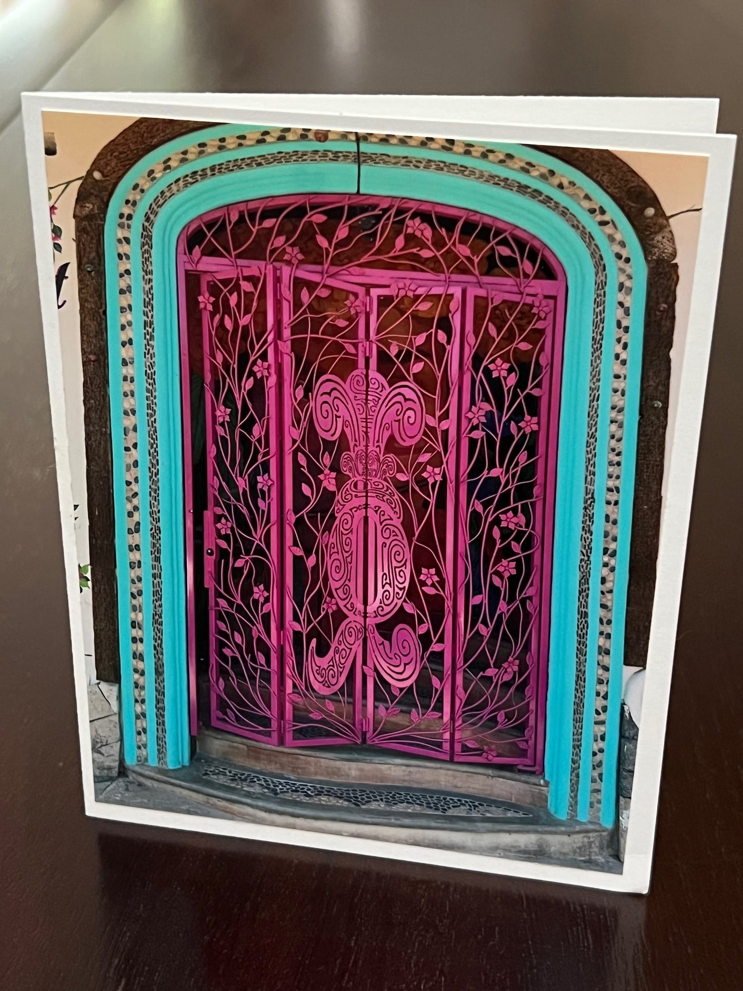 Pink grate door