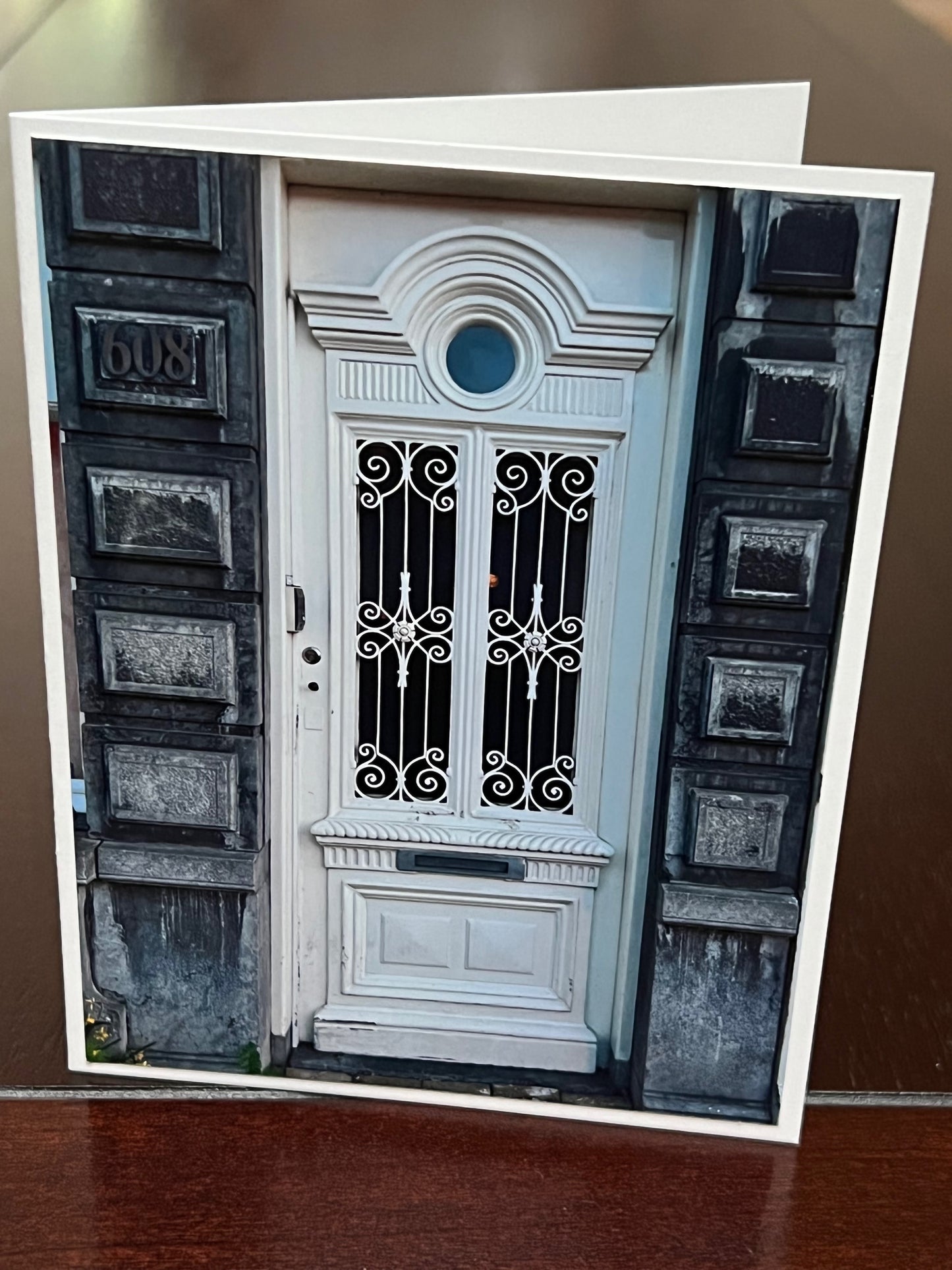 White scroll door