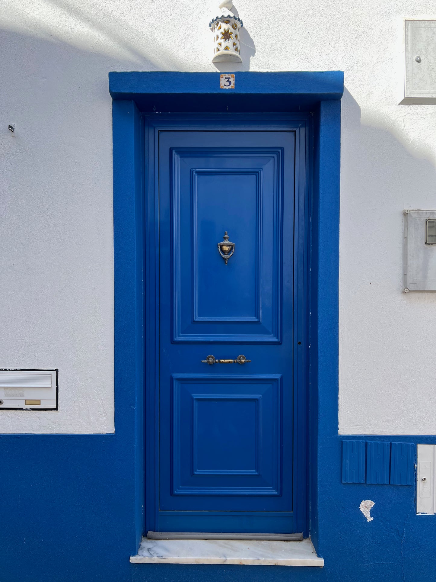 Bright blue door