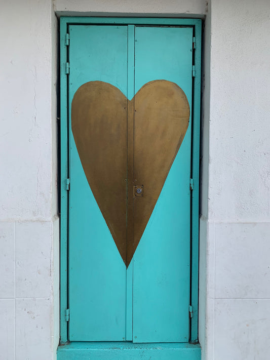 Door with a heart