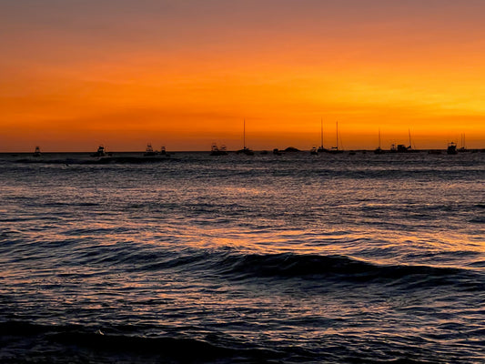 Orange sunset on water