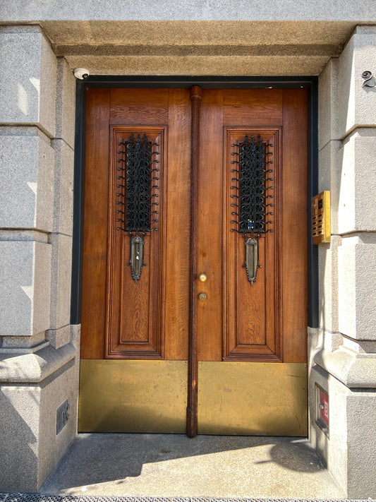 Double oak door