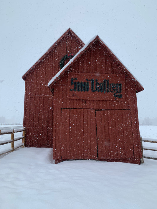 Sun Valley barn snowy day