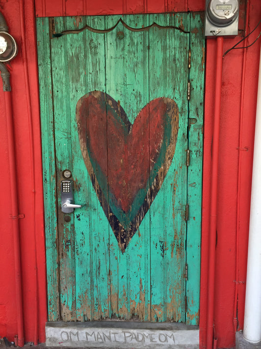 Red heart door